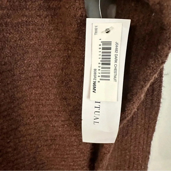 Daily Ritual Women’s Long Sleeve Cowl Neck Ribbed Wool Blend Sweater Size XS NWT - Picture 3 of 9